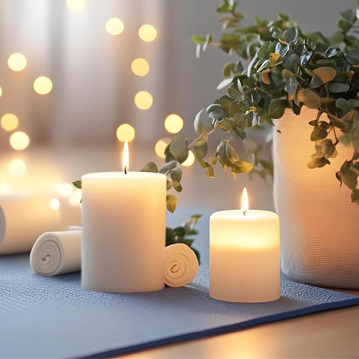 6 Packs 2.75x3.25 Inch White Pillar Candles, Unscented Dripless Non-Toxic Smokeless Clean Long Lasting Burning Cylinder Candles for Home Dinner Table Decoration Emergency Power Outage