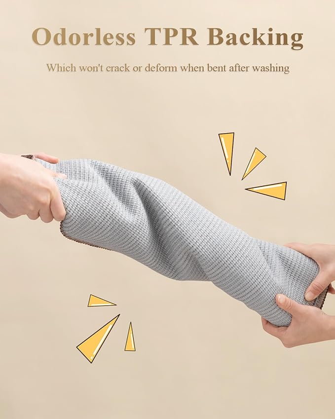 hicorfe Kitchen Rugs and Mats,Kitchen Mats for Floor,24"x35" Non Slip Runner Rug,Absorbent Resist Dirt Comfort Standing Mat Machine Washable for Entryway,Hallway,Front of Sink(Brown)