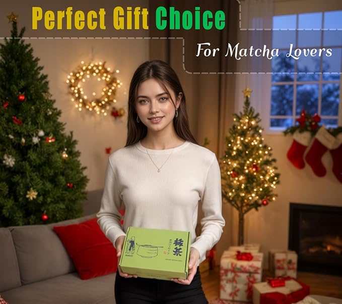 Matcha Whisk Set with Ceramic Bowl - Bamboo Whisk (Chasen), Scoop, Sifter & Holder - Complete Kit for Traditional Matcha Tea - Unique Gifts for Women, Men, Tea Lovers (Luminous-Auric-Sands)