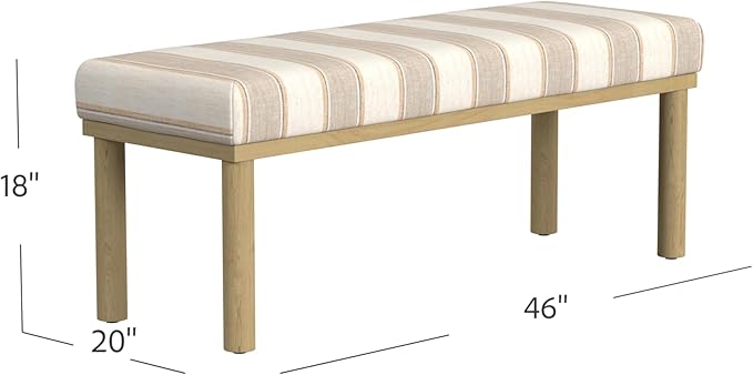 HomePop Oslo Decorative Bench -Wide Tan Stripe