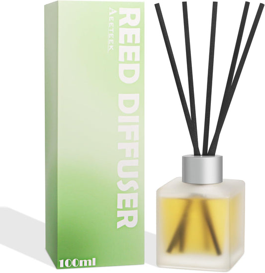 Reed Diffuser, Citrus & Orange Scented Oils Home Fragrance, 3.4fl oz(100ml) Long Lasting Fruity Air Freshener, Essential Oil for Bathroom Guest Room Decor (1-Pack)