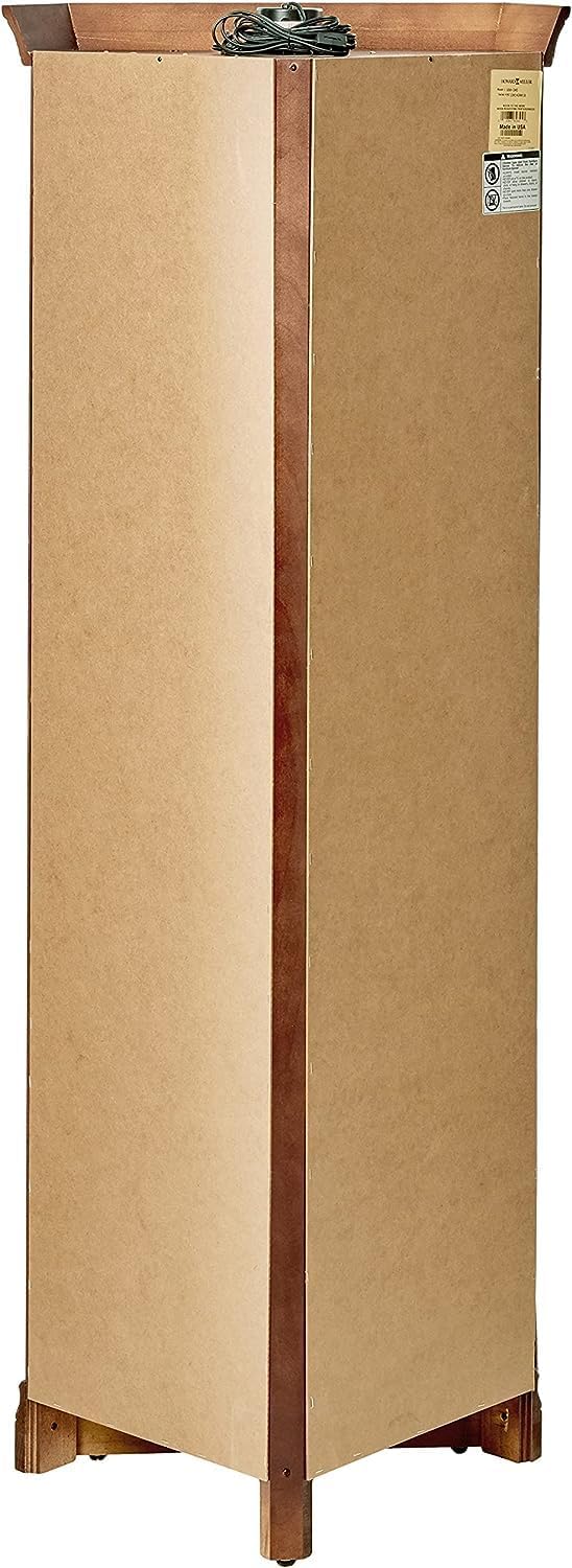 Howard Miller Brown Corner Curio Cabinet, Lockable Storage Cabinets Adjustable Glass Shelves with Floor Mount, Wood Finish Perfect for Collectibles, Living Room & Office & Home Decor