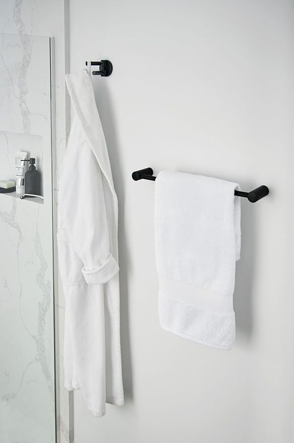 Moen Align Matte Black Modern Double Swivel Robe Hook, YB0402BL