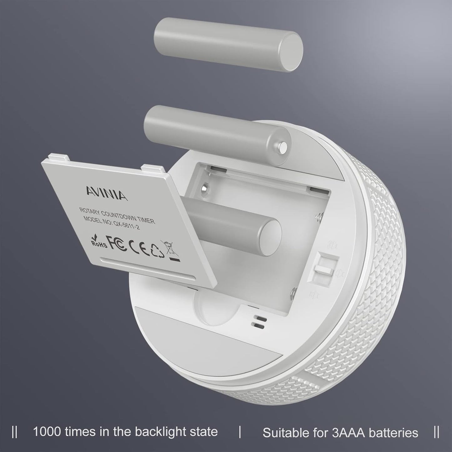 AVINIA Digital Kitchen Timers, Visual timers Large LED Display Magnetic Countdown Countup Timer for Classroom Cooking Fitness Baking Studying Teaching, Easy for Kids and Seniors White