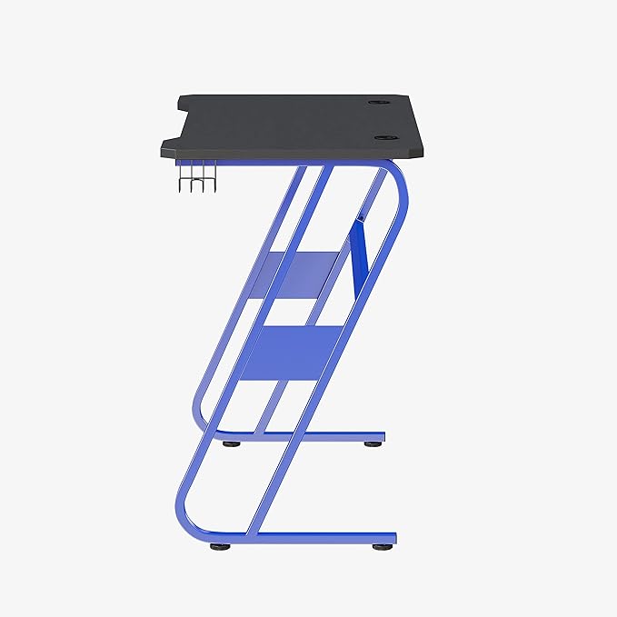 Flash Furniture Fisher Gaming Desk - Blue Ergonomic Computer Desk - 51.5" Gamers Table with Cup Holder and Headphone Hook