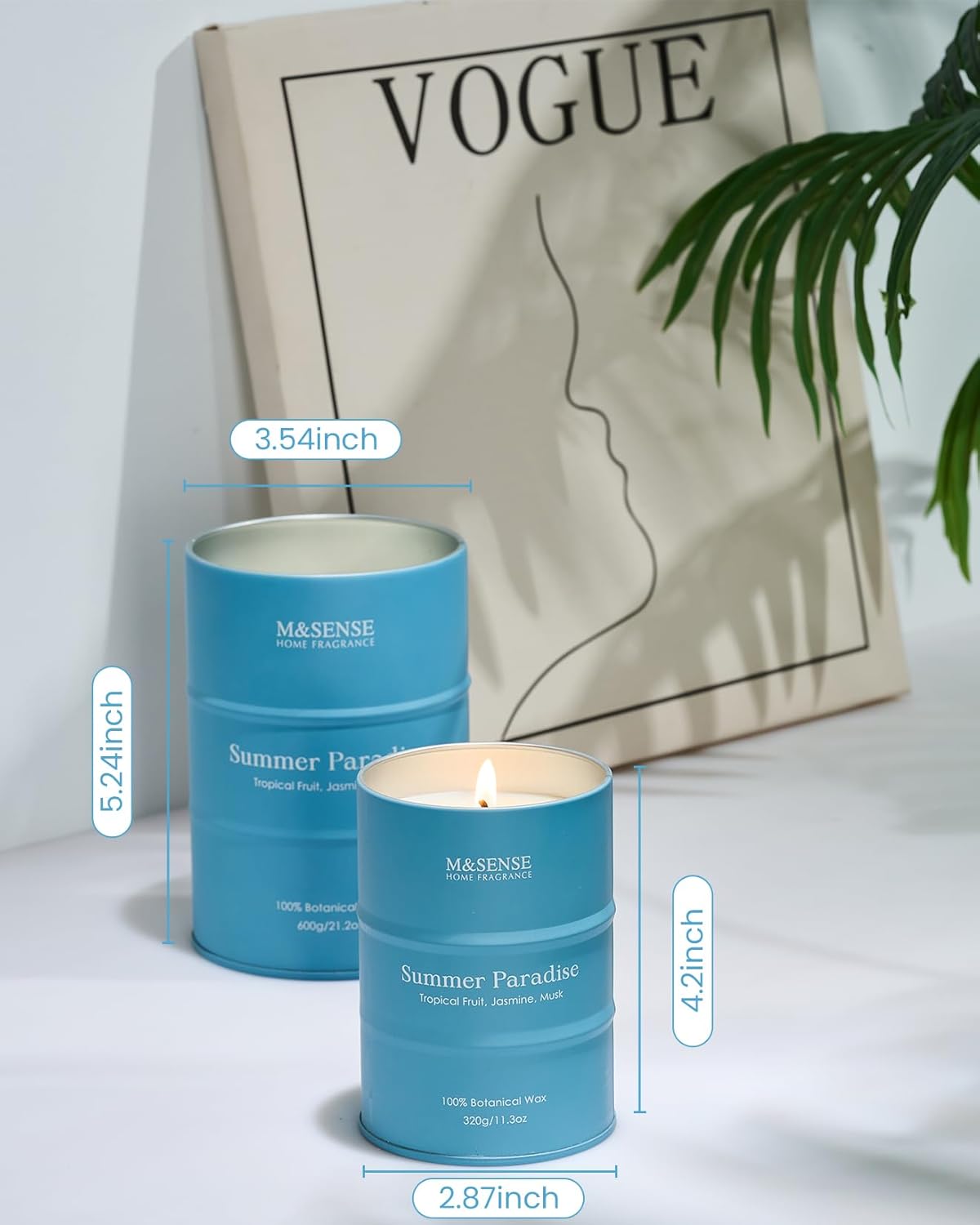 M&SENSE Summer Candles for Home Beach Soy Candle, Beach Candles for Stress Relief Meditation Relaxing, Housewarming Gifts for Women Men, 11.3oz 70 Hour Long Burning