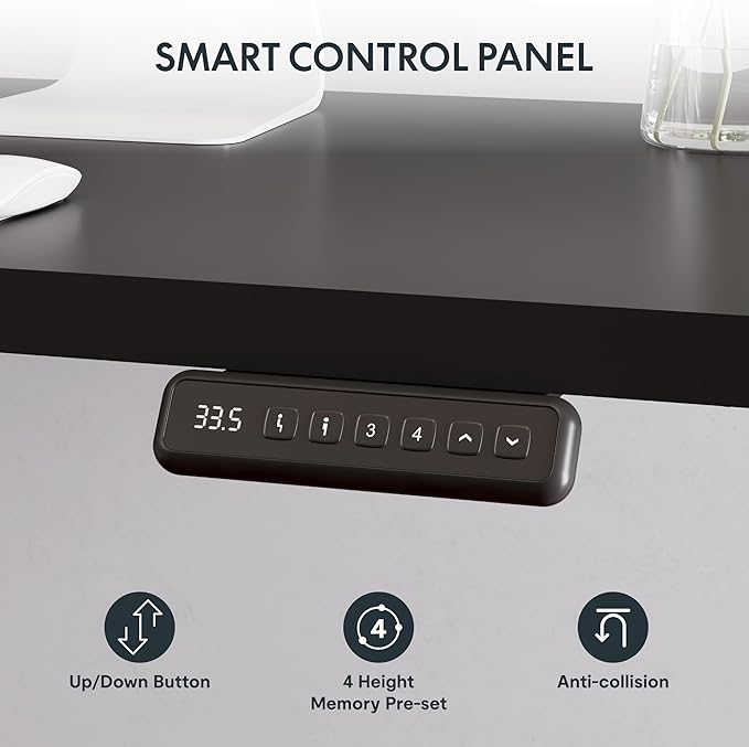 SANODESK Electric Height Adjustable 3-Leg L Shaped Standing Desk Frame, Support up to 220lbs, Sit Stand Ergonomic L Desk Frame Only, Black