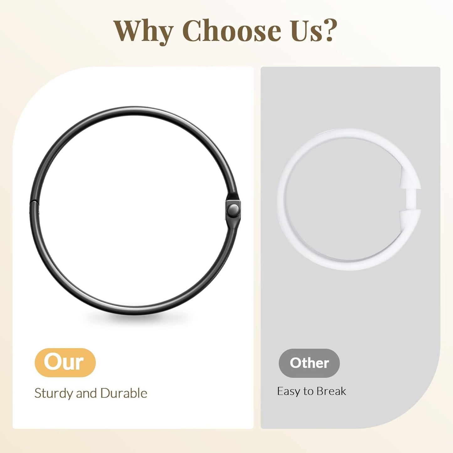 Shower Curtain Rings, Bathway Shower Curtain Hooks, Black Shower Curtain Rings Rust Proof, Anti-Drop Shower Rings for Curtain, Shower Hooks for Shower Curtain Rod Bathroom Curtain Rings