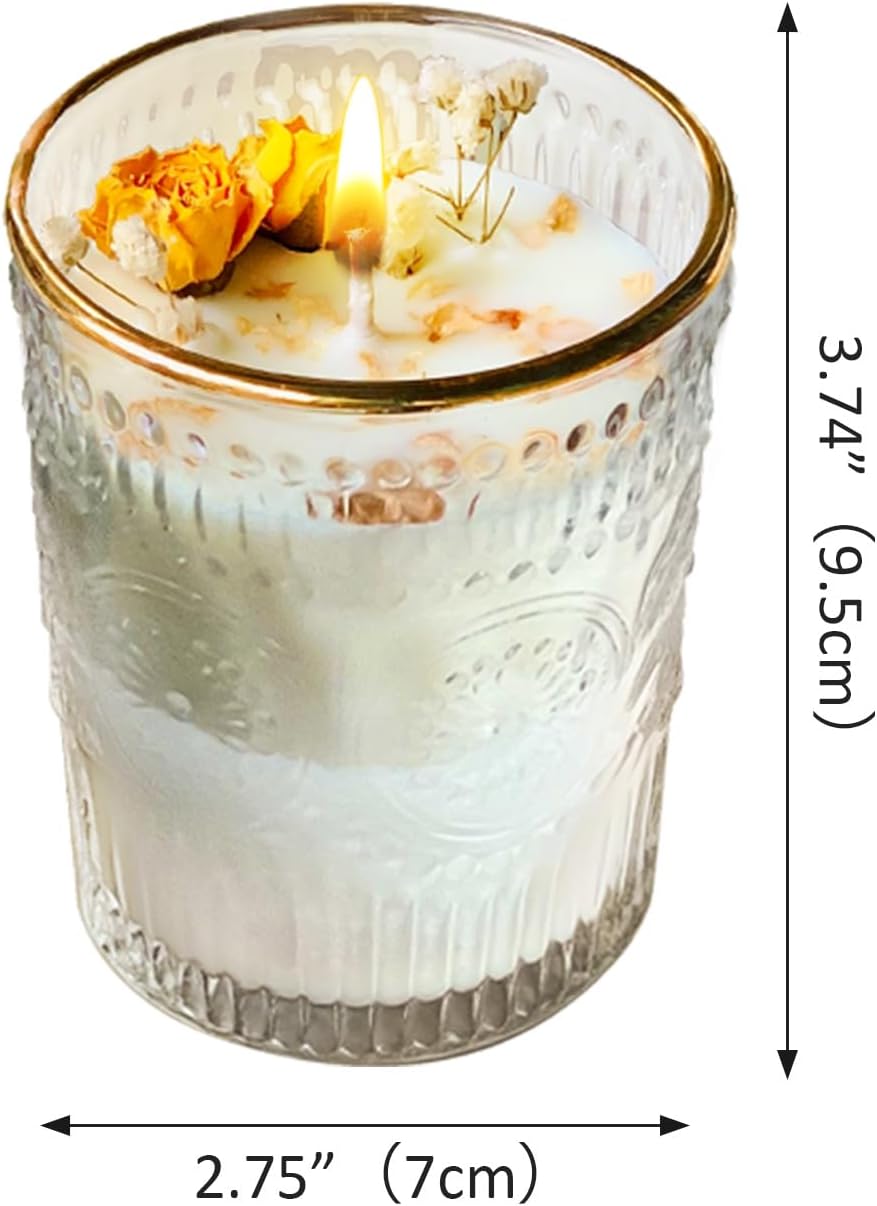 Jasmine Scented Candle, 36 Hours Long-Lasting, Natural Soy & Beeswax Glass Jar Candle, Fragrant Home Decor for Women, Perfect for Relaxation, Romance, and Gifts