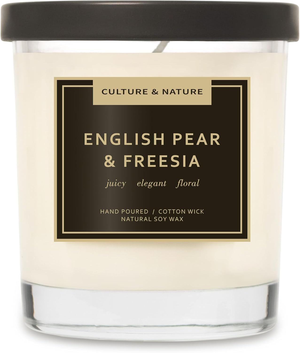 CULTURE & NATURE Natural Soy Wax Candle 7oz (English Pear & Freesia)