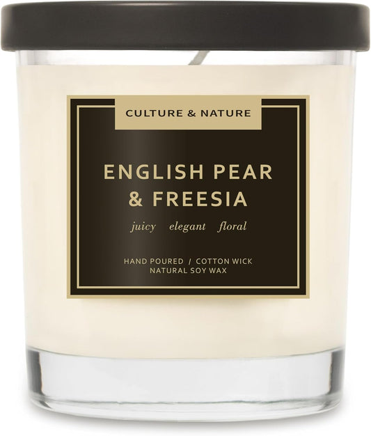 CULTURE & NATURE Natural Soy Wax Candle 7oz (English Pear & Freesia)
