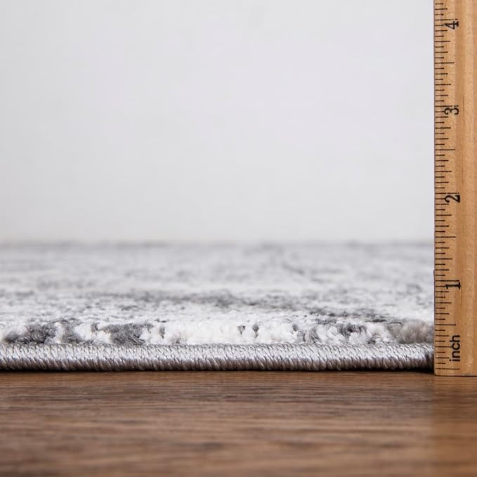 Keen Home Design Area Rugs - 2x16 Non-Shedding, Abstract Rugs for Kitchen, Living Room, Bedroom, Dining Room, Entryway - Size: 2'8" x 16', Abstract Cream/Grey