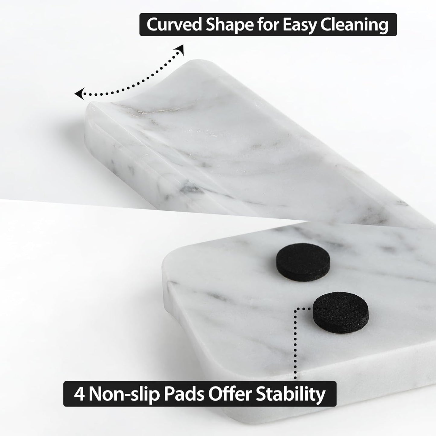 Koville Italian Carrara Natural Marble Incense Holder, Incense Holders for Sticks, Incense Burner Holder, Ideal for Meditation and Relaxing, Easy to Clean(Bianco Carrara)