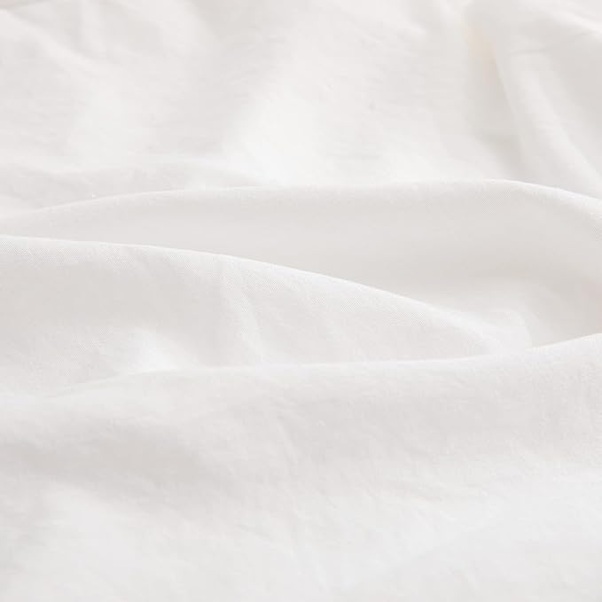 White Pillowcases, King Pillowcases Set of 2, Offwhite Ruffle Pillow Shams, Cute Pillow Covers 2 Pack (King (20''x36''), White)