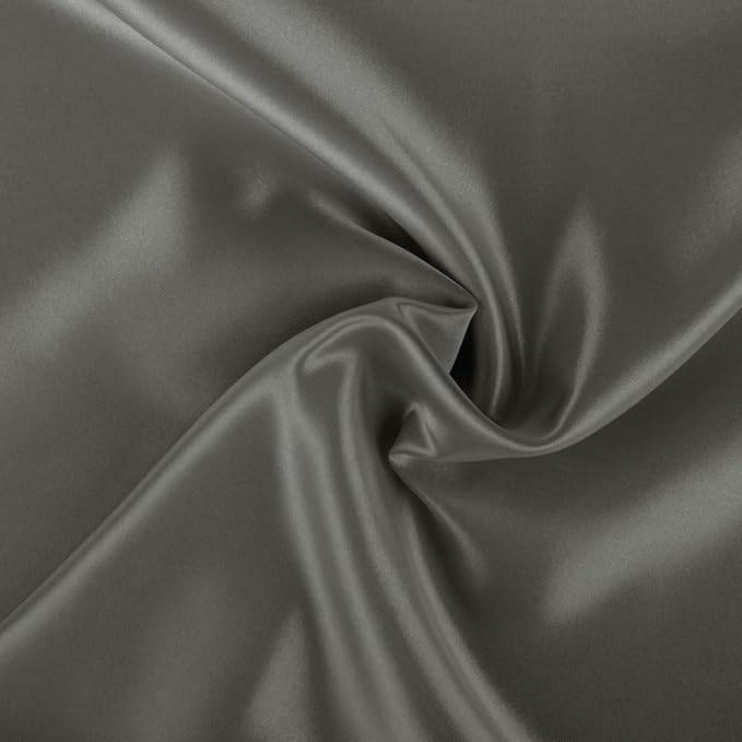Satin Pillowcase with Zipper, for Hair and Skin Care, Feels Soft and Cool Like a Silk Pillowcase, Satin Pillow Cases 2 Pack, Slik Pillow Cover, Dark Grey - Queen Size