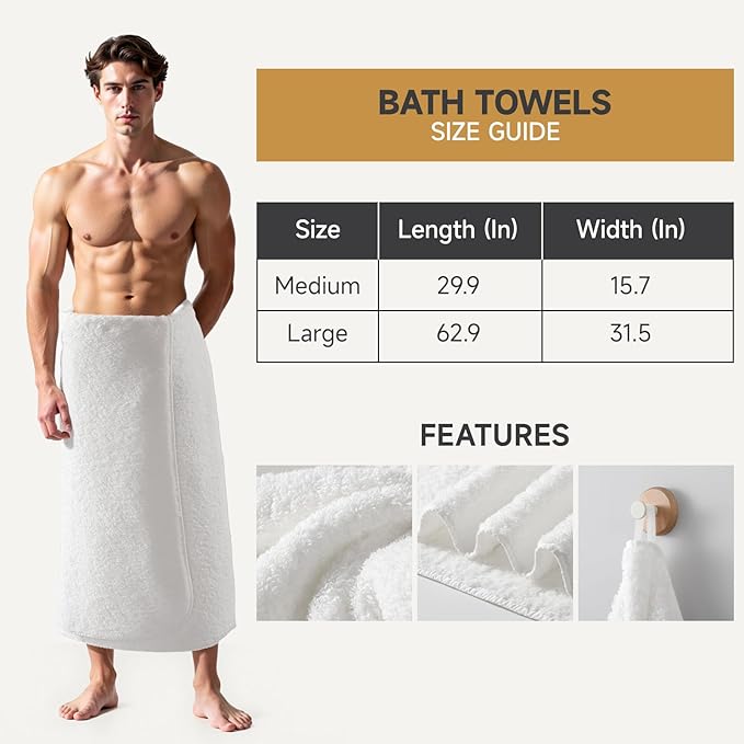 REDKISS Ultra-Plush Bath Towel Set - 900GSM Premium Thick Cotton for Bathroom & Spa, Super Absorbent Bath with No Shedding (2-Piece Bath Twoel Set for Adults, Luxury Hotel & Home Use)-White
