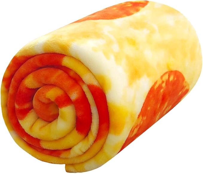 Vessia Pizza Printed Throw Blanket, Realistic Funny Round Food Blanket for Adults and Kids, 300GSM Novelty Pepperoni Pizza Throw for Couch, Sofa, Bed, Fun Comfy Cozy Gifts for Boys, Girls, 60 inches