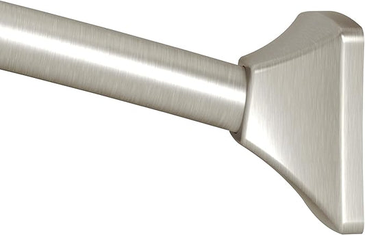 Moen Brushed Nickel 72-inch Permanent Mount Adjustable Curved Shower Rod, Wall Mounted Shower Curtain Rod for Bathtub Shower, CSR2164BN