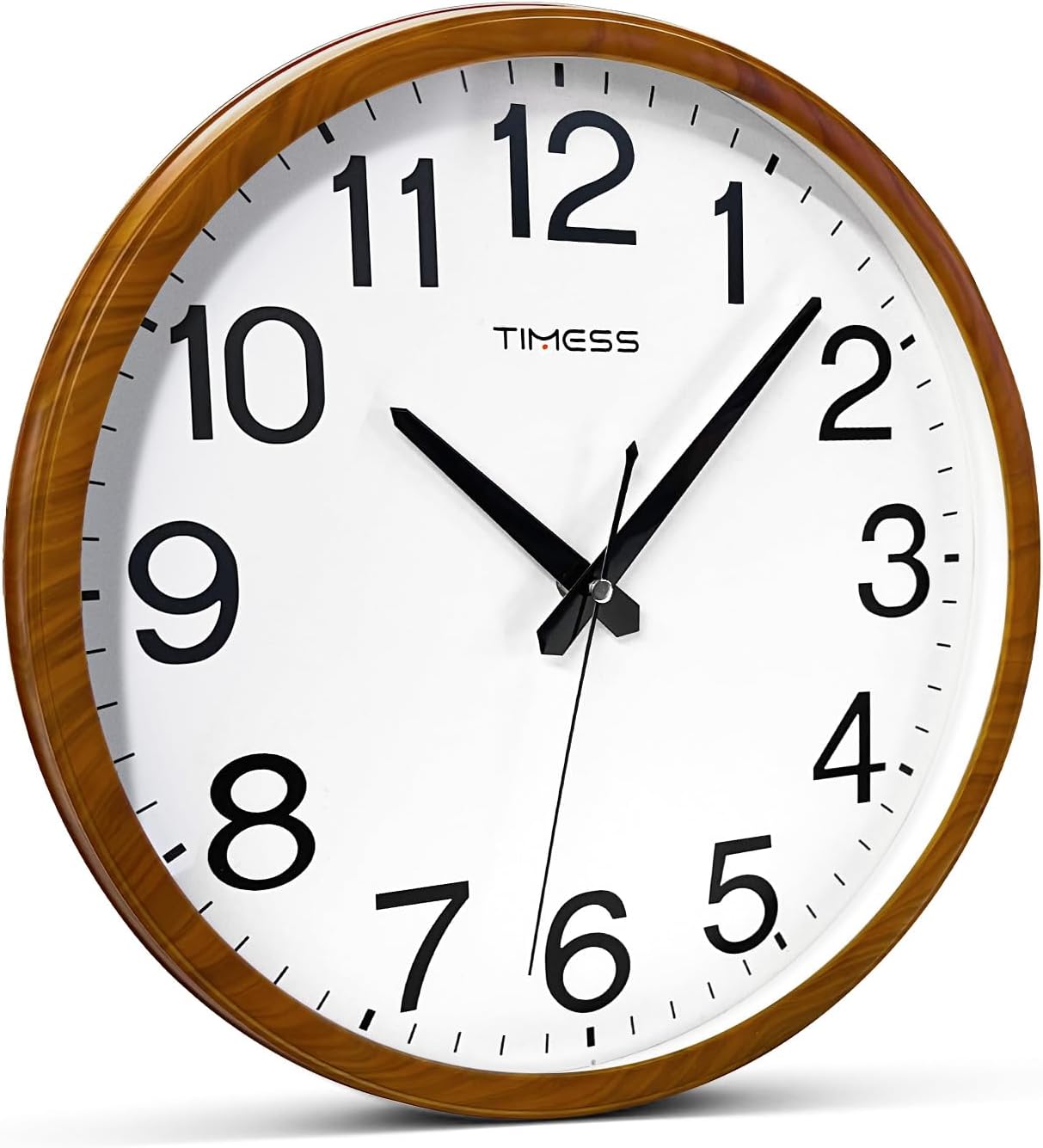 Wall Clock, Classic Wood Style Finish, 11 Inch Non-Ticking Silent Battery Operated Analog Clock, Ideal Retro Decor for Home, Bedroom, Living Room, Kitchen, Bathroom, Office(Wood Yellow)