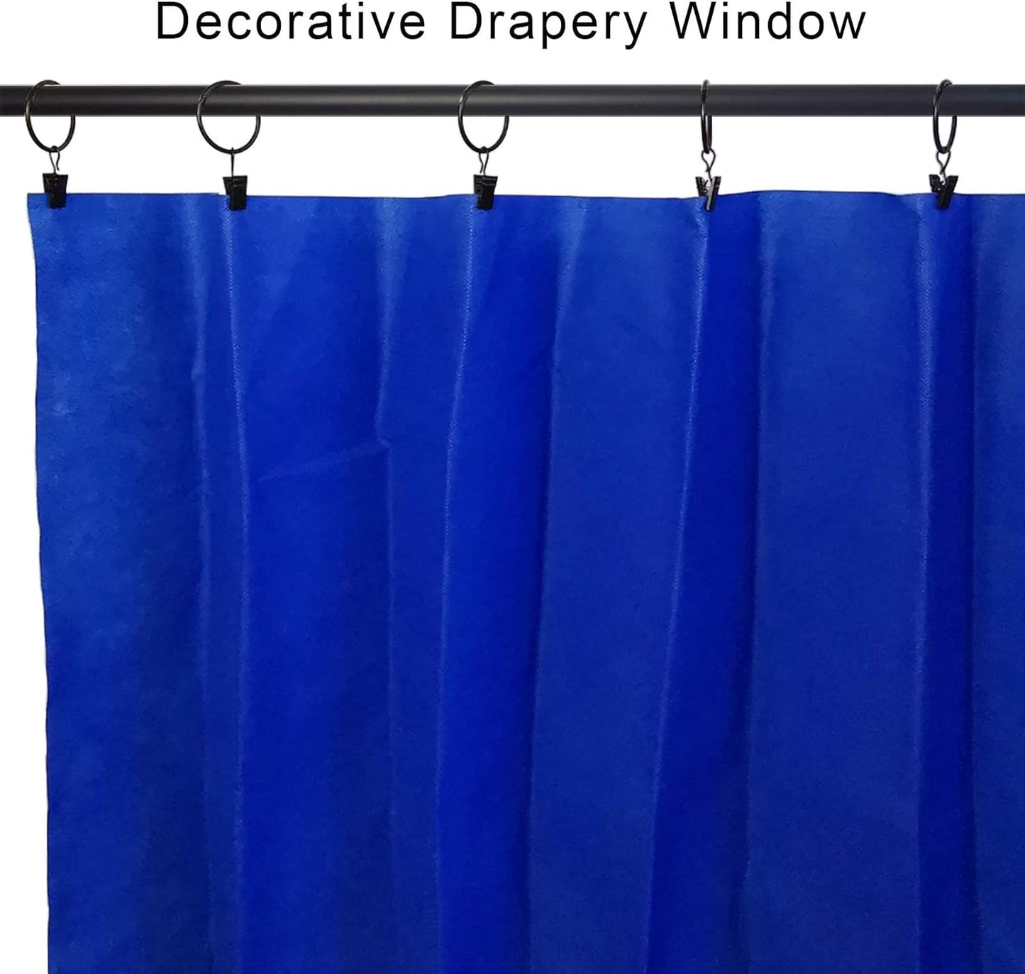 90 Pack Curtain Rings with Clips, Drapery Clips with Rings, Drapes Rings 1.26 in Interior Diameter, Fits up to 1 in Curtain Rod, Black