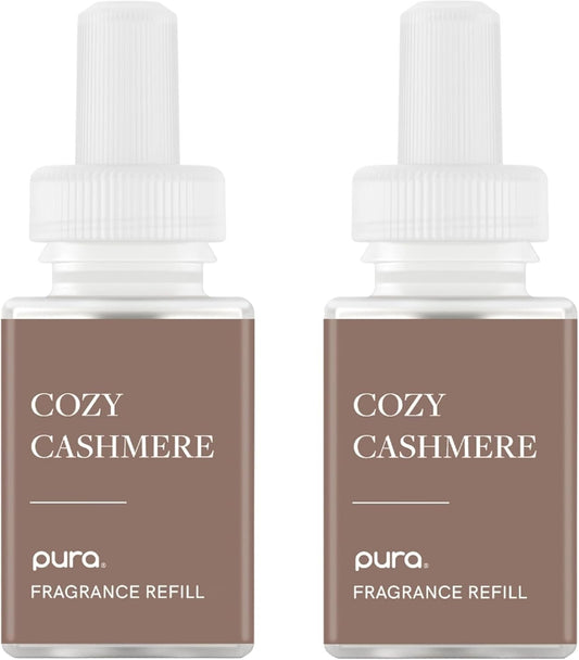 PuraHome Scent Refill - Smart Home Air Diffuser - Up to 120-Hours of Luxury Fragrance per Refill - Home Essential - Clean & Safe Diffuser Fragrance - 2 Pack, Cozy Cashmere