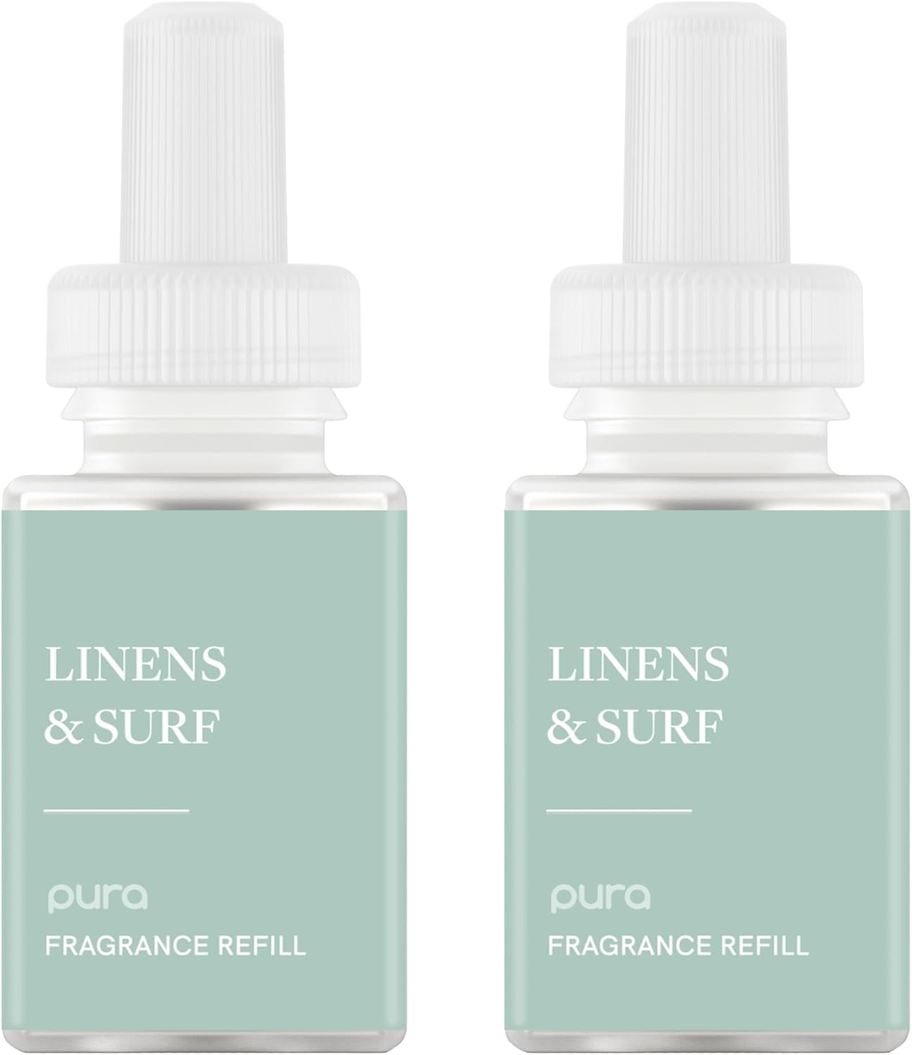 Pura Smart Home Air Diffuser - Smart Air Diffuser - Up to 120-Hours of Luxury Fragrance per Refill - Spring & Summer Fragrance - 2 Pack, Linens & Surf