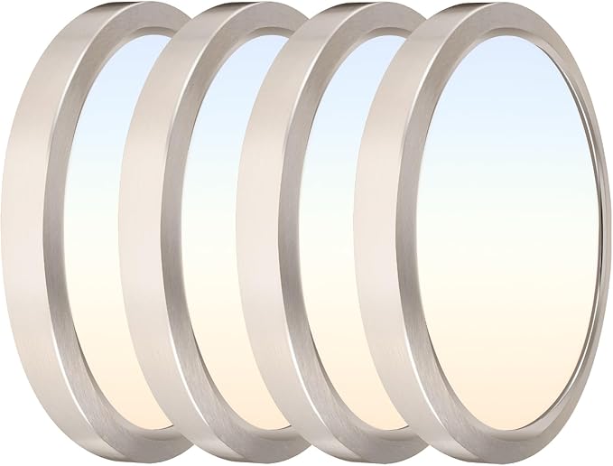 Hlite 4pack 9 Inch Flush Mount LED Ceiling Light Fixture,18W 1800LM Super Slim Light Fixtures Ceiling Mount 3000K/4000K/5000K 3CCT Selectable,Light Fixtures for Kitchen,Bedroom (Brush Nickel)