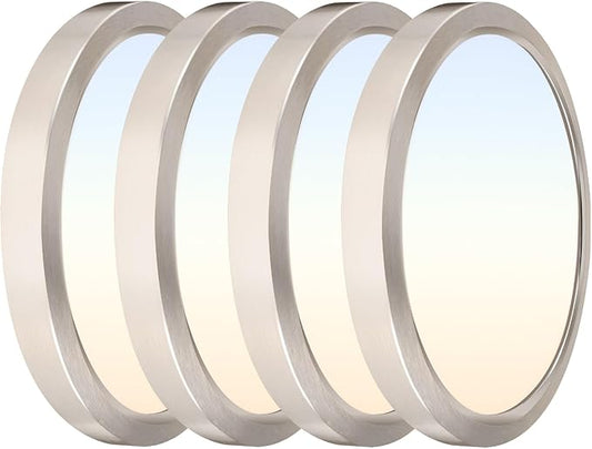 Hlite 4pack 9 Inch Flush Mount LED Ceiling Light Fixture,18W 1800LM Super Slim Light Fixtures Ceiling Mount 3000K/4000K/5000K 3CCT Selectable,Light Fixtures for Kitchen,Bedroom (Brush Nickel)