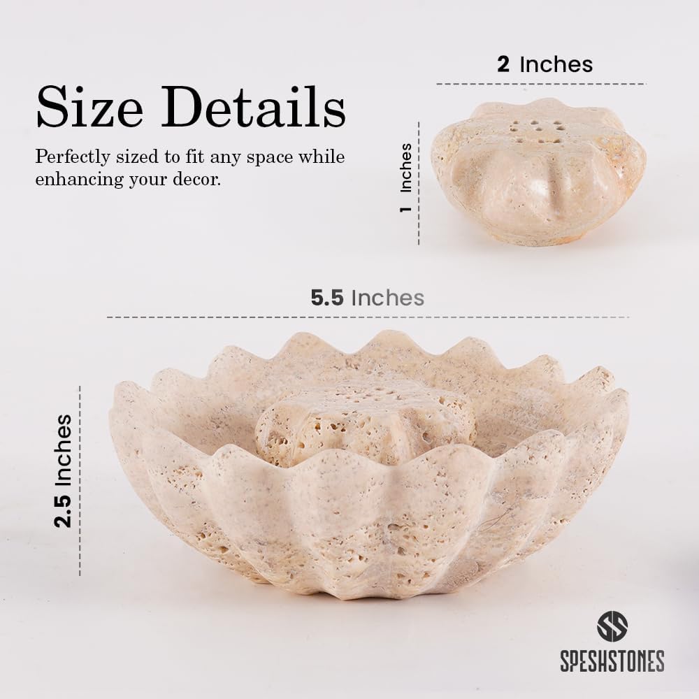 Marble Incense Holder 5.5 Inch Handmade Round Travertine Palo Santo Sticks Holder for Aesthetic Home & Bedroom décor, Inscents Stick Burner for Aromatherapy & Fragrance Accessories