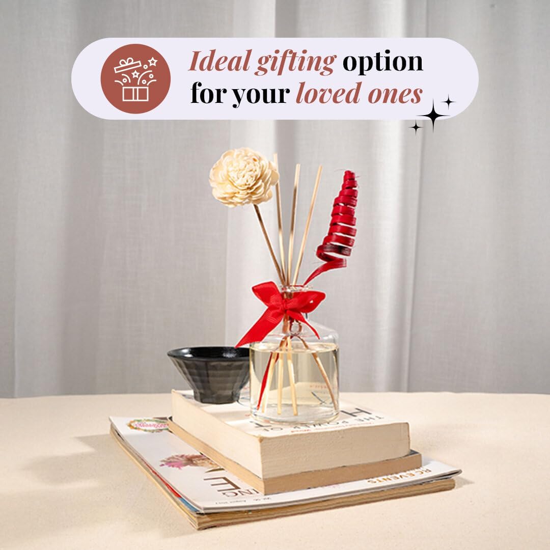 Folkulture Reed Diffusers for Home, 5 oz | Vanilla Scent Diffuser Oil with Sticks for Bathroom Decor Accessories, Living Room, Office, Desk| Natural Essential Oils | Housewarming Gifts | Vanilla