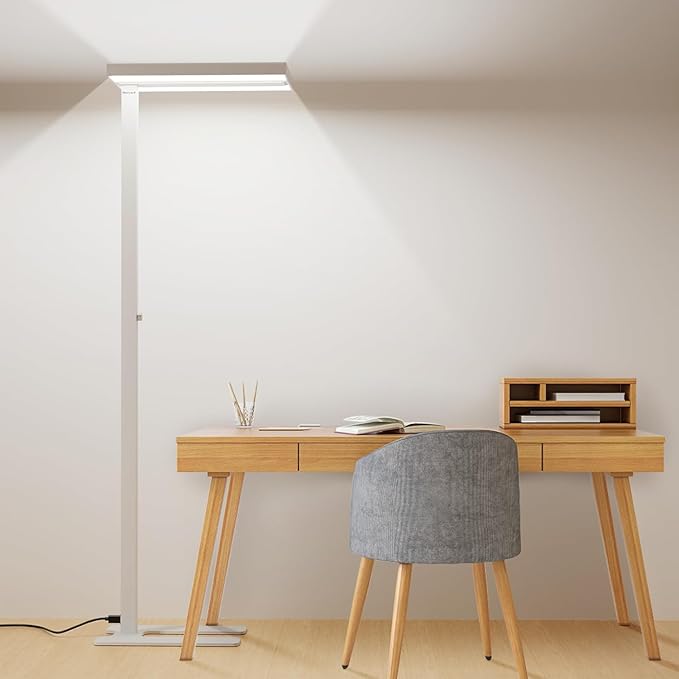 Honeywell 155W LED Floor Lamp - 02E MAX Sunturalux Eye-Care Tall Standing Light, 16000LM 4000K Natural Daylight Reading Lamp for Home Office Bedroom