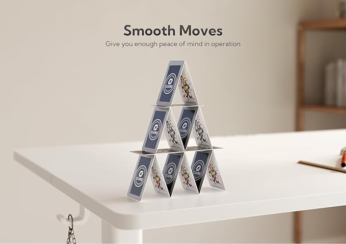 Claiks Electric Height Adjustable Stand Up Desk, 35x20 Inches Sit Stand Desk for Home Office, White Top/White Frame