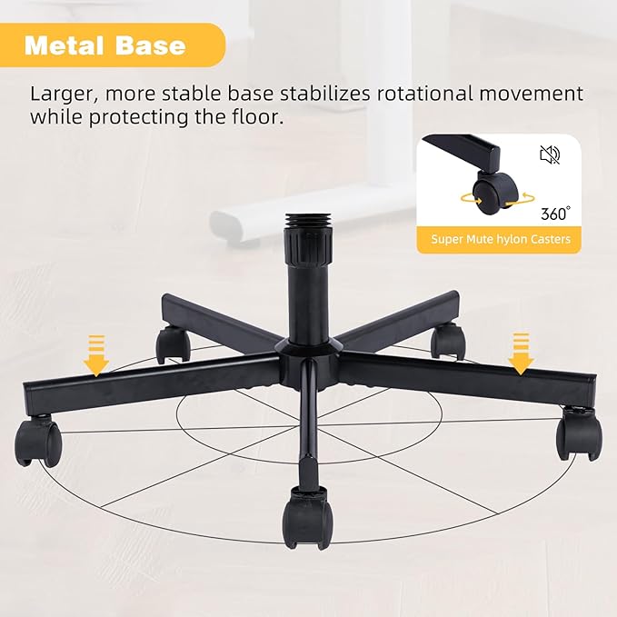 Furnimart Criss Cross Desk Char Wide Seat with Wheels and Arms, 360° Swivel Cross Legged Desk Chair Thick Cushion, Velvet Comfy Armless Home Office Chair for Bedroom, Vanity, Sturdy (Yellow)