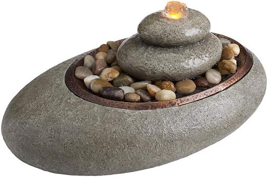 Homedics Mirra Oceanside Relaxation Fountain - Serene Decorative Home Decor, Natural