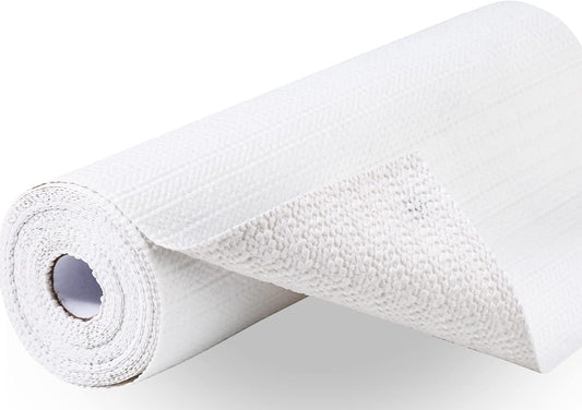 Premium Drawer and Shelf Liner for Cabinet, Non Adhesive Liner for Kitchen, Strong Grip Non Slip Shelf Liners for Kitchen Cabinets, Storage, Drawers, Shelves, Kitchenware and Tableware, White