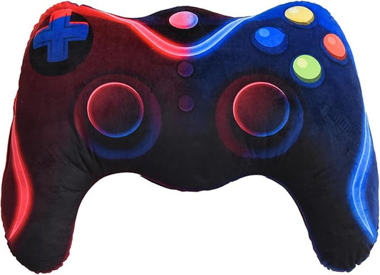 Meeting Story Game Controller Shaped Plush Throw Pillow Cushion for Boys and Girls Gamer Room Decoration for Sofa Couch/Computer Chair/Bed Gifts for Teen Boys Gaming Toy Pillow (Red Blue, Large)