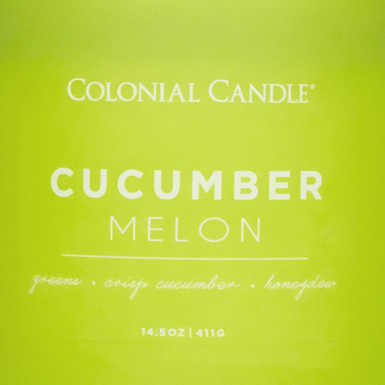 Colonial Candle Cucumber Melon Scented Jar Candle, Pop of Color Collection, 3 Wick, Green, 14.5 oz - Up to 60 Hours Burn
