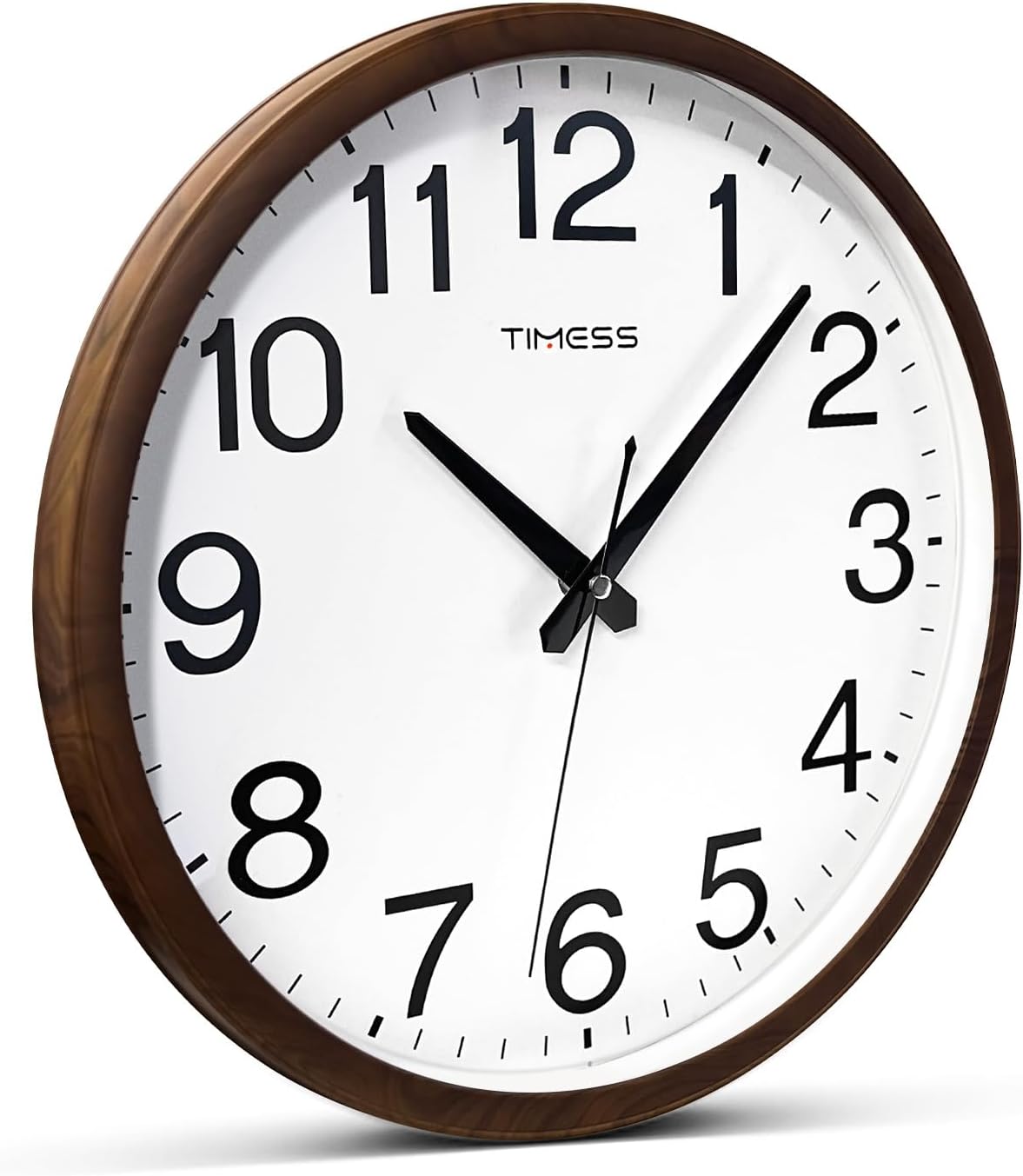 Wall Clock, Classic Wood Style Finish, 11 Inch Non-Ticking Silent Battery Operated Analog Clock, Ideal Retro Decor for Home, Bedroom, Living Room, Kitchen, Bathroom, Office(Wood Brown)
