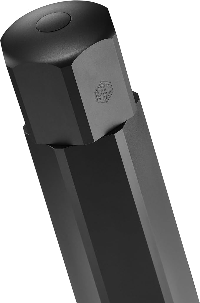 HexClad HexMill Pepper Grinder, Professional Grade Heavy Duty, Refillable, Aluminum Matte Black, Adjustable Ten Coarse Grind Settings