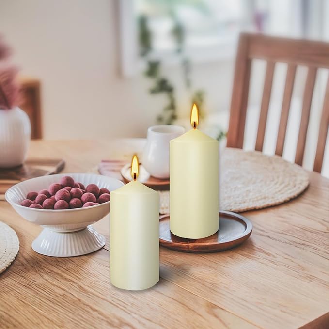 20-Piece Ivory Taper Candles (2x4 inches) | Unscented, Dripless & Smokeless | Clean-Burning Dinner Candles for Weddings, Parties, Dinner Table Decor, Home Dining, Church Ceremonies & Celebrations