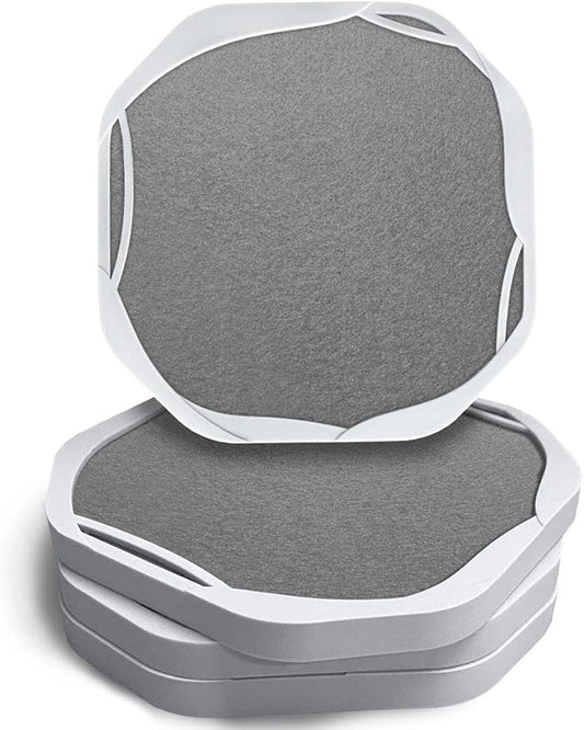 UMIRRO Absorbent Drink Coasters for Tabletop Protection | Silicone Coasters for Drinks Absorbent with Felt Pads | Cup Mat for Coffee, Beer, Wine | Non-Slip, Unbreakable and Kid Safe | Grey Set of 4