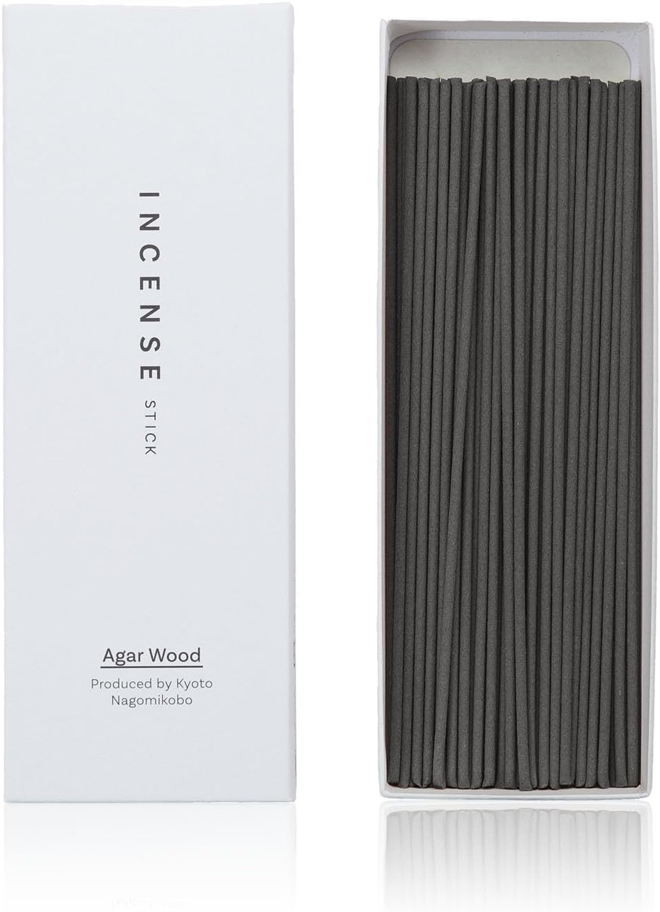 Kyoto Agarwood Incense Sticks - Japanese Temple Aroma, Ideal for Relaxation & Meditation, Approx. 60 Sticks (0.44 Pounds) - Premium Quality Incense for Spiritual & Home Use Nagomikobo