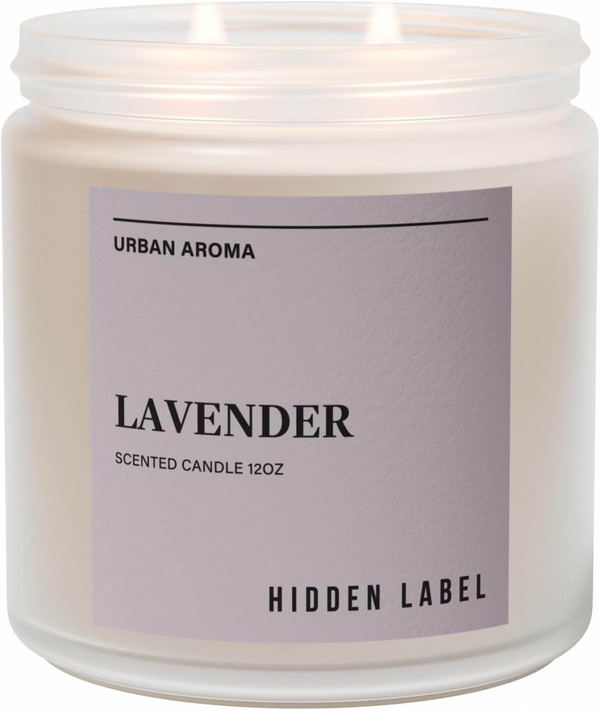 Hidden Label Lavender Scented Candle, 12oz 2 Wick Natural Candles Soy Non Toxic, Clean Burning Long Lasting Aromatherapy for Home Scented | Gifts | Décor,Premium Scents for Relaxation & Stress Relief