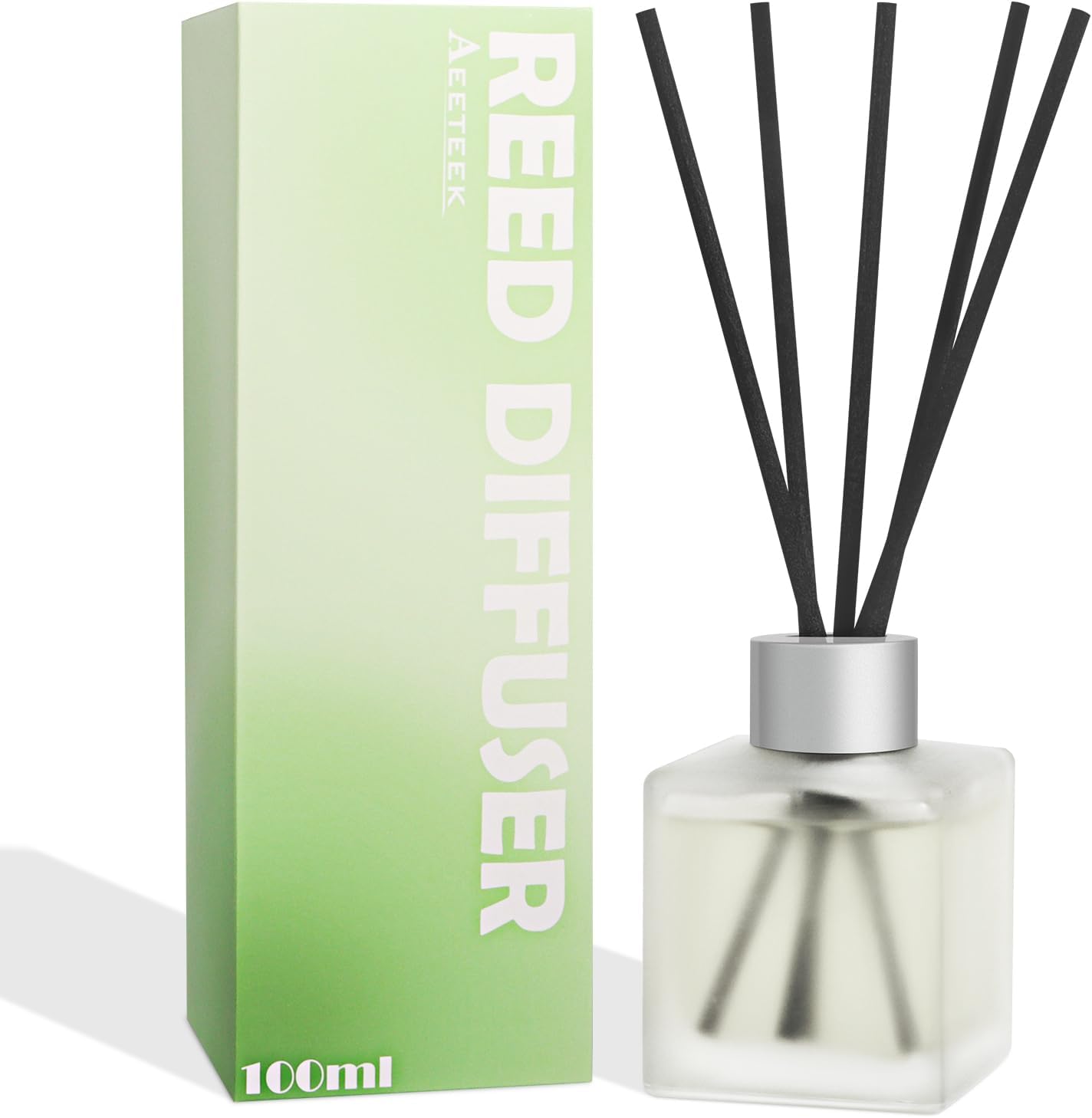 Reed Diffuser, Cauliflower Scented Oils, 3.4 oz Vegetable Aroma Air Freshener with Diffuser Sticks, Long Lasting Essential Oil Home Fragrance for Office Room Bathroom Decor (1 Pack)