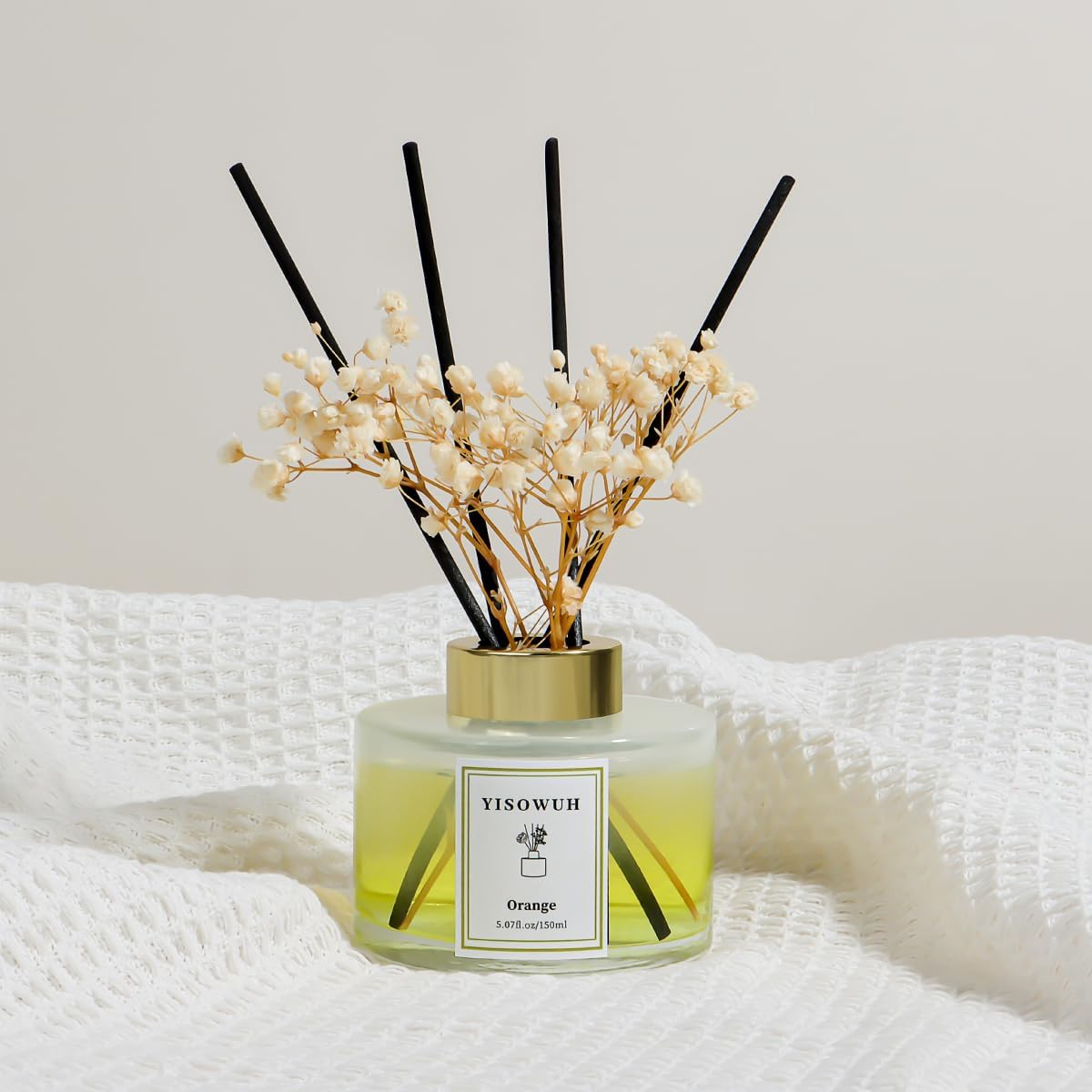 Reed Diffuser Set,5.07 fl oz (150 ml) - Orange Oil Diffusers with 8 Reed Sticks,Home Fragrance Reed Diffuser for Bathroom Shelf Decor