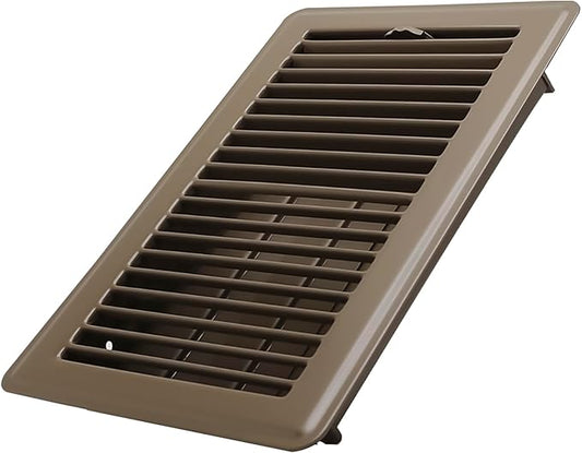 6x10 Inch Floor Register - Heavy Duty Steel Walkable Floor Vents - Easy Adjust Air Supply Lever - Vent Covers for Home (Brown)