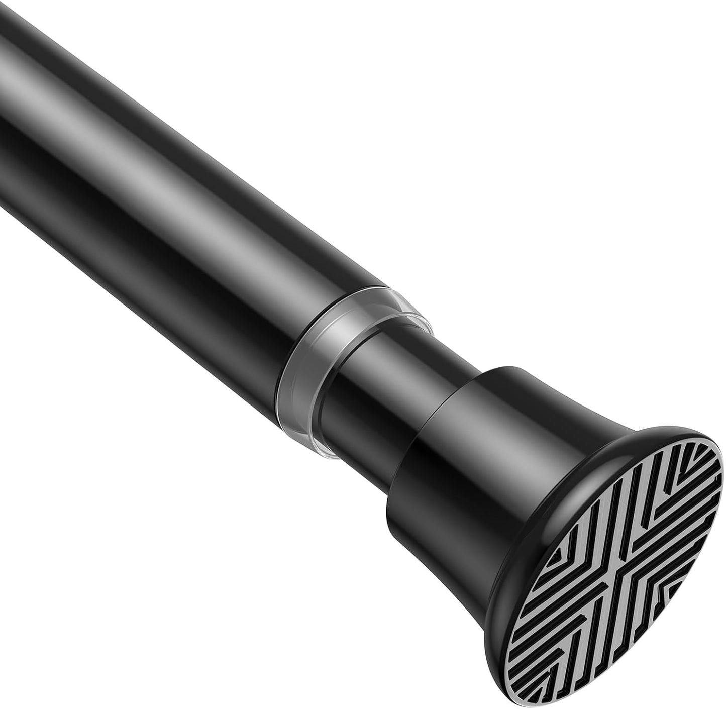 AIZESI Black Adjustable Tension Shower Curtain Rod, 31-77 Inch Spring No Drill Stainless Steel Shower Rods for Bathroom，Closet ，Window–Rust Resistant，Non-Slip