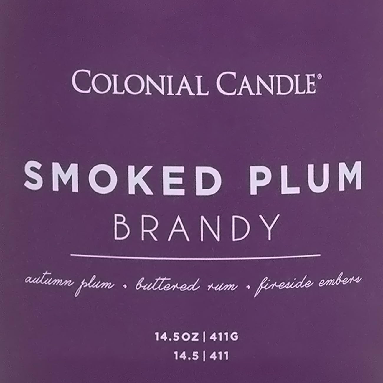 Colonial Candle Smoked Plum Brandy Jar Candle, Pop of Color Collection, 3 Wick, Purple, 14.5 oz - Up to 60 Hours Burn