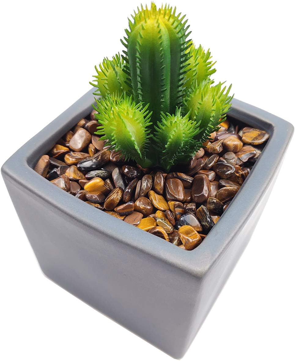 WAYBER Decorative Rocks, 1 Lb/460g (Fill 0.9 Cup) Tiger's Eye Stones Irregular Gem Pebbles Quartz Gravel for Aquarium Turtle Tank Decoration/Succulent Plants Ornament/Flowerpot Vase Landscape