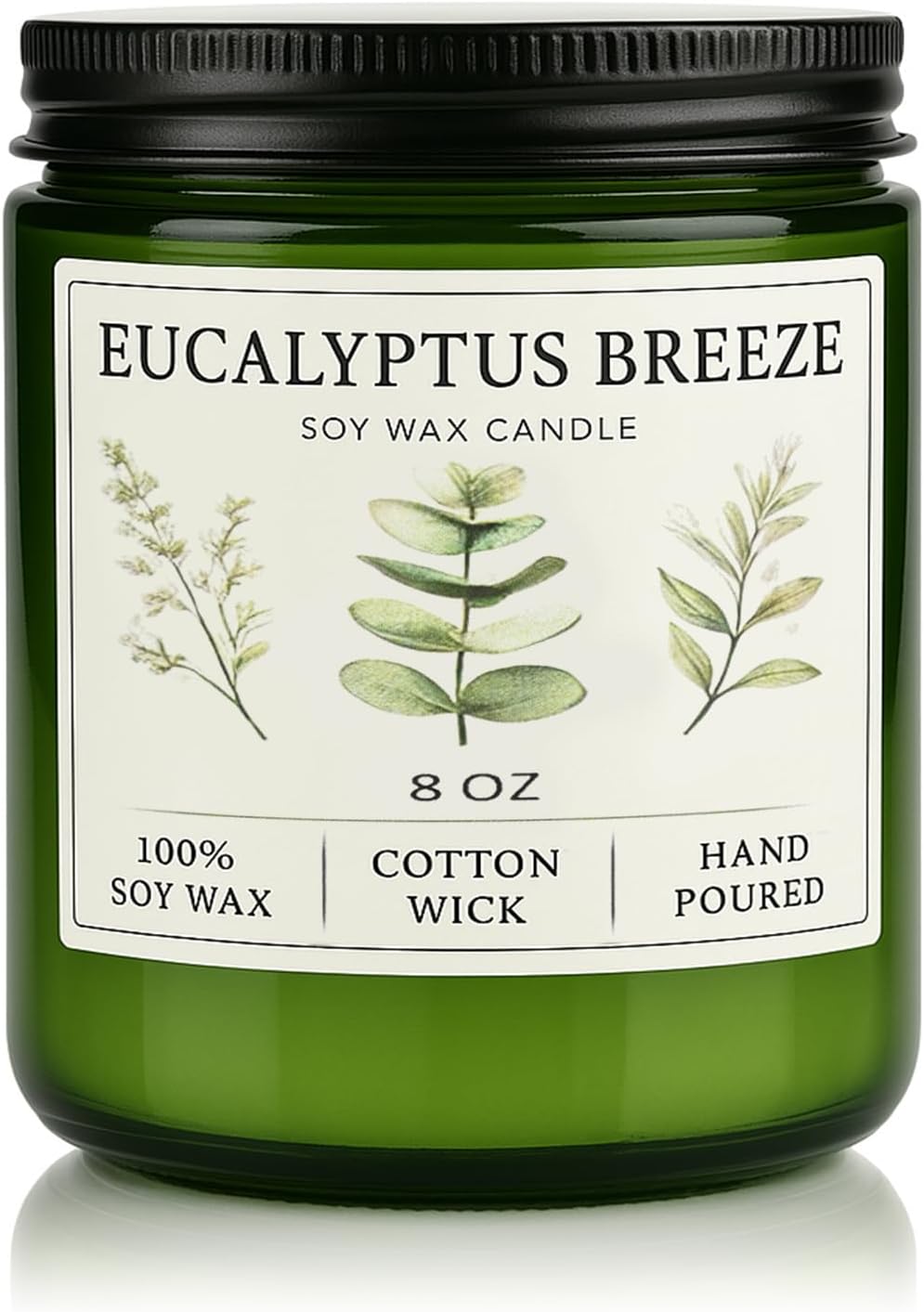 Eucalyptus & Mint Candles for Home Scented, 40 Hours Burn Soy Candle Gift for Women Stress Relief, Meditation, Yoga, Relaxing, Natural Soy Wax for Men and Women, 8oz